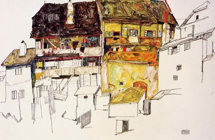 Egon Schiele Old Houses in Krumau